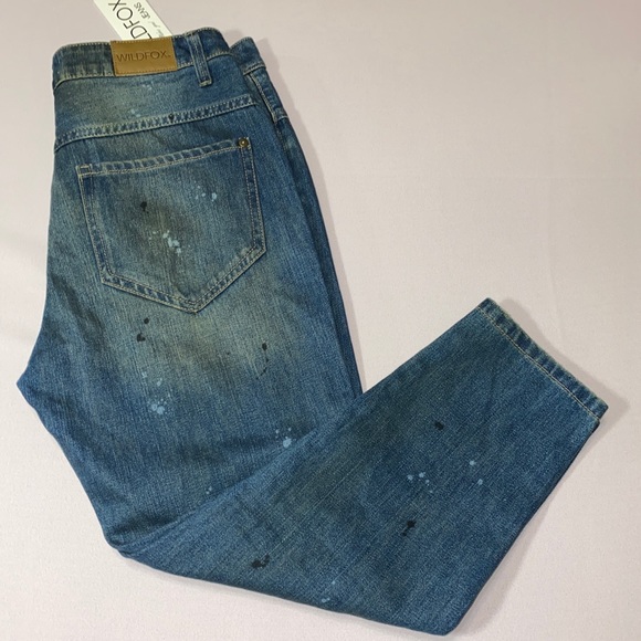Wildfox cropped paint splatter distressed jeans - Picture 4 of 15